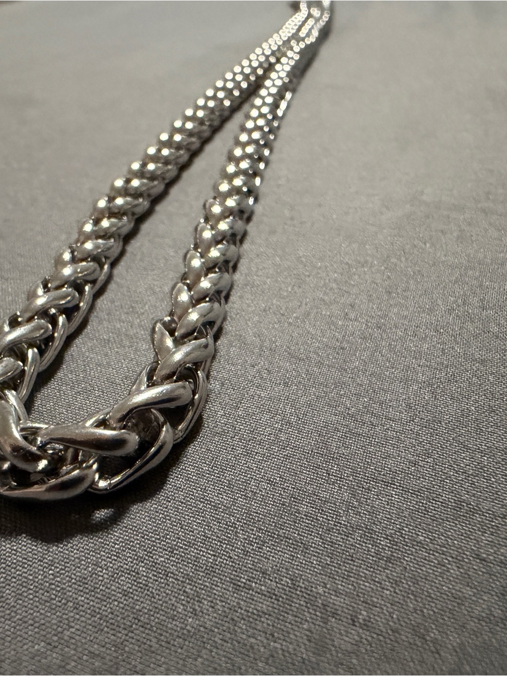 Polished Silver Men's Chain Necklace - Stainless Look